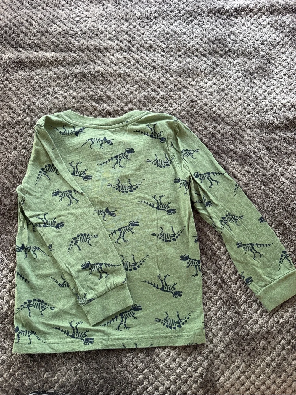 Carter's Green Dino Henley and Gray & Burgundy Long Sleeve Tee Set